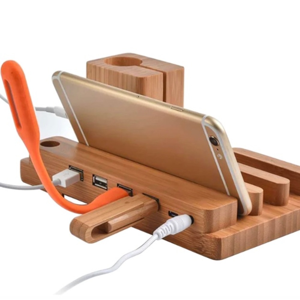 Bamboo charging dock - Picture 2 of 5